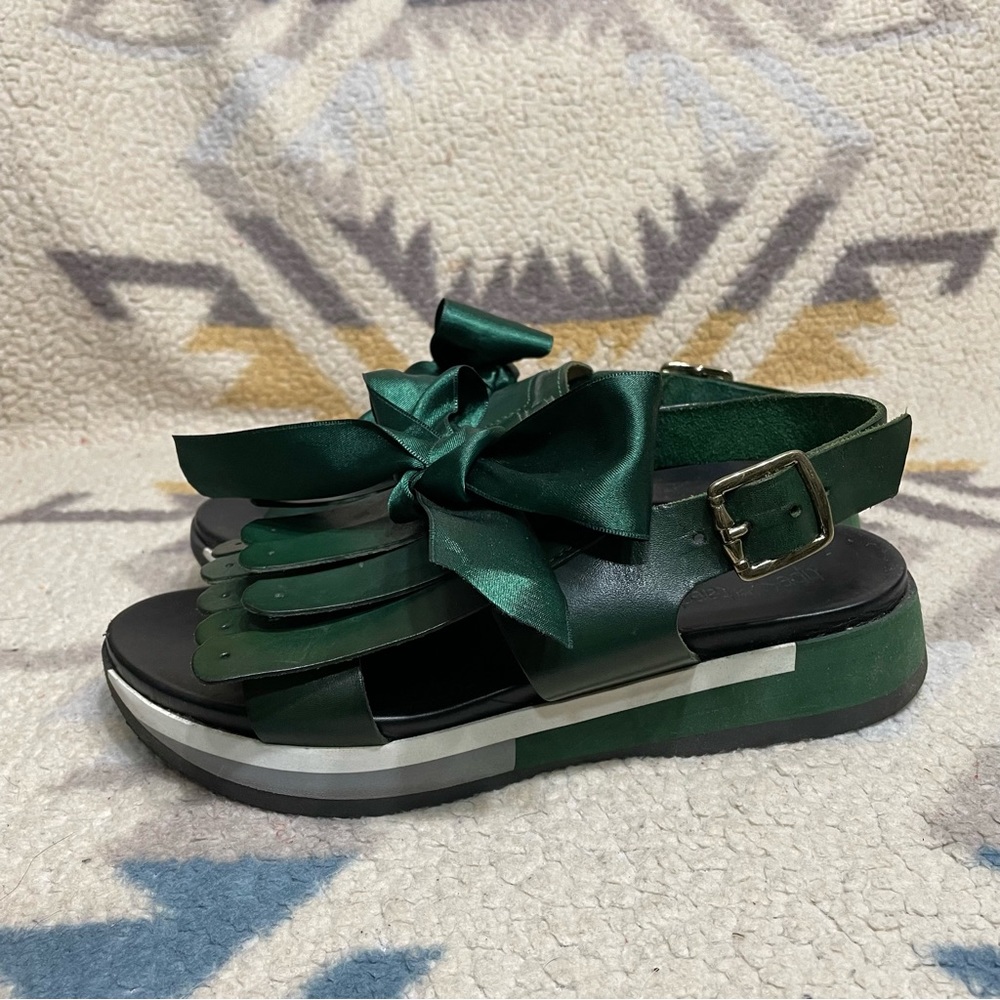 TIPE E TACCHI Italian Shoes Leather Sandals Sandals Kilt Bow EU 41 US 10.5 RARE